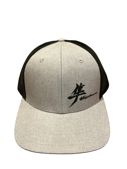 SUZUKI MESH HAT CAP HAYABUSA KANJI LOGO LIGHT HEATHER GREY GENUINE OEM NEW